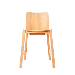 Simple wooden chair isolated on transparent background  