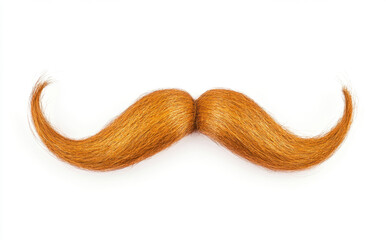 Curly orange mustache design on a white background