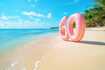 Obraz premium Celebrating a special 60th birthday at a tropical beach resort