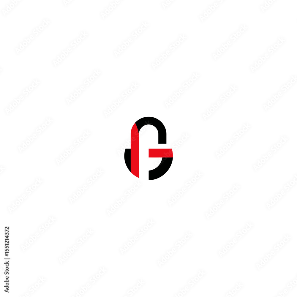 Poster abstract logo design integrates shapes on white background creating visual identity element minimali