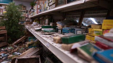 Fototapeta premium Exploring the Forgotten Corners: A Journey into Abandoned Spaces Filled with Clutter and Timeworn Treasures