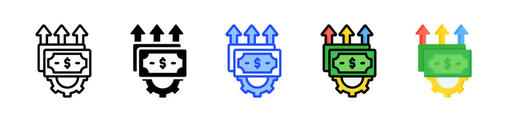 Gross Profit Icon Collection With Multiple Styles