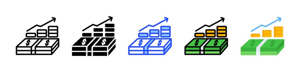 Net Profit Icon Collection With Multiple Styles
