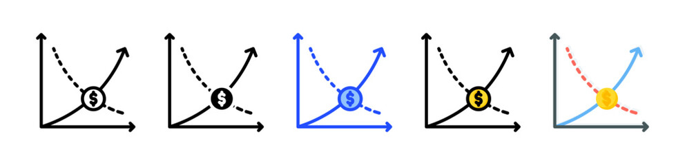 Break Even Icon Collection With Multiple Styles