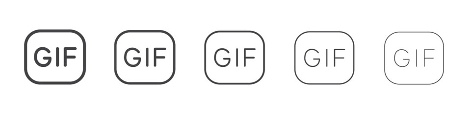 GIF icon outline ilustration vector symbol