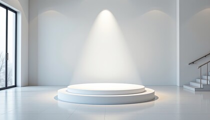 Fototapeta premium Clean and Minimalist Stage Design for Presentation or Display