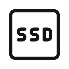 SSD UI icon, solid state drive simple line user interface vector symbol