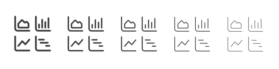 graph chart icon outline ilustration vector symbol