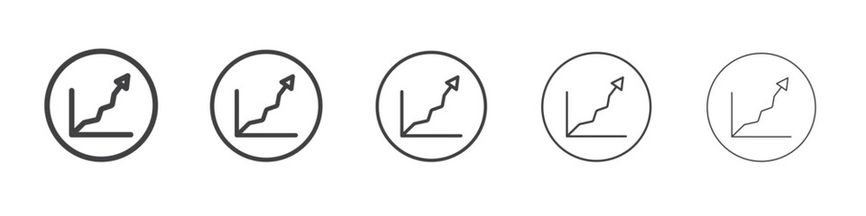 Growing graph Icon outline ilustration vector symbol