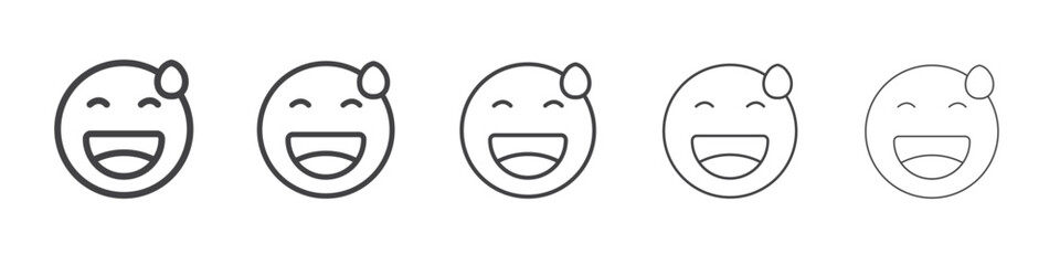 Grinning emoji icon outline ilustration vector symbol