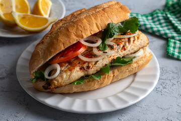 Turkish Balik Ekmek - Fish sandwich.