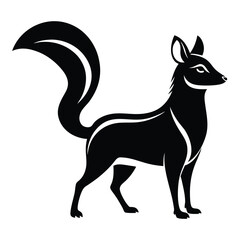Elegant Skunk Silhouette Striking Visual Animal Representation Graceful Design Black and White Minimalist Modern Symbol