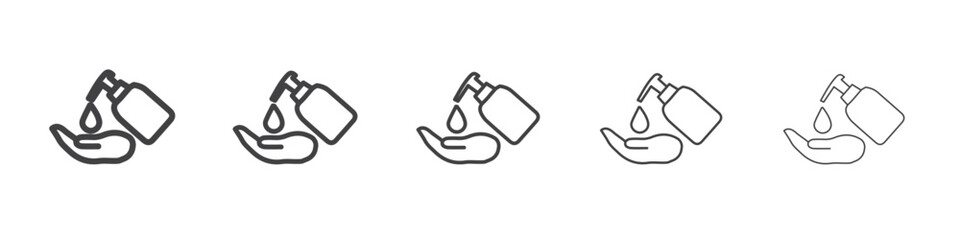 hand gel icon outline ilustration vector symbol