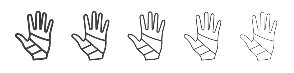 Obraz premium hand accident icon outline ilustration vector symbol