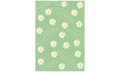 Fabric flower and leaves seamless pattern vector image