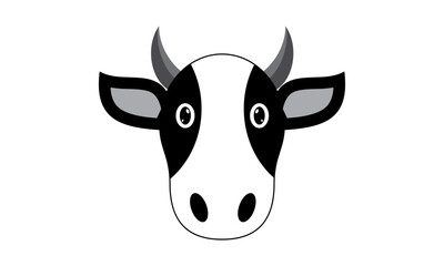 A stylized cow head design can be used as a logo or title for a farm or agricultural business. eps