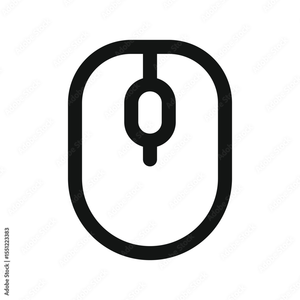 Poster computer mouse ui icon, mouse for pc simple line user interface vector symbol