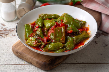 Fried peppers with tomato sauce
