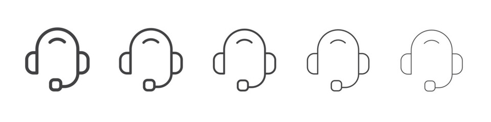 Headset icon outline ilustration vector symbol