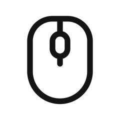 Computer mouse UI icon, mouse for pc simple line user interface vector symbol