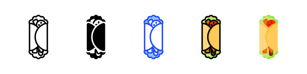 Shawarma Icon Collection With Multiple Styles