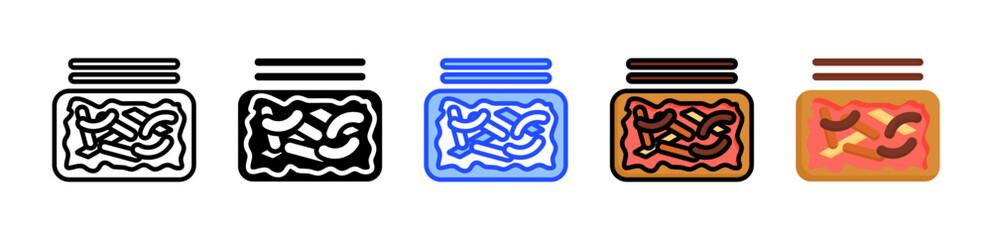 Tteokbokki Icon Collection With Multiple Styles