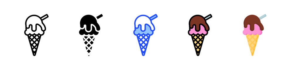 Gelato Icon Collection With Multiple Styles