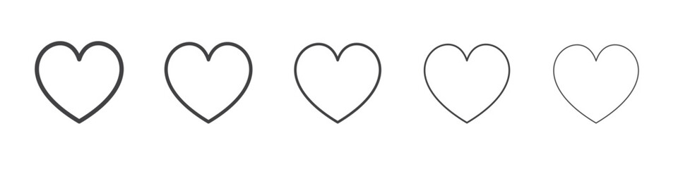 Heart icon outline ilustration vector symbol