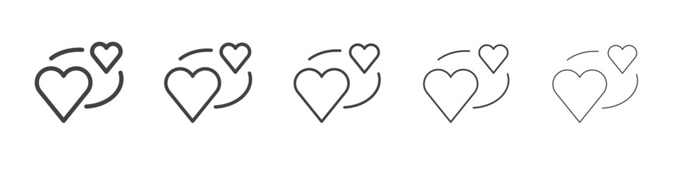Hearts icon outline ilustration vector symbol