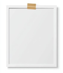 White framed blank paper secured with tan tape