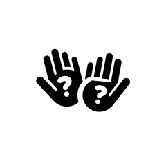 Obraz premium Hands display questions symbol in graphic flat design over white background concept