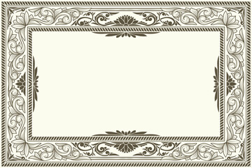 Decorative ornate retro floral blank frame template
