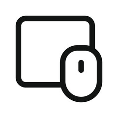 Mouse pad UI icon, gaming mouse pad simple line user interface vector symbol