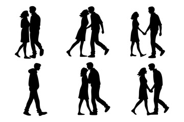 Romantic Silhouettes: Captivating silhouettes capture the essence of love and companionship, perfect for designs celebrating relationships, emotions, and human connection.