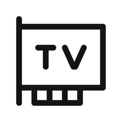 TV tuner card UI icon, smart tv card simple line user interface vector symbol