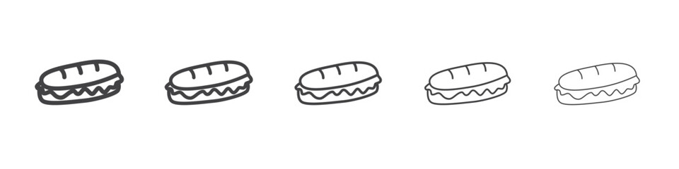 Hotdog icon outline ilustration vector symbol