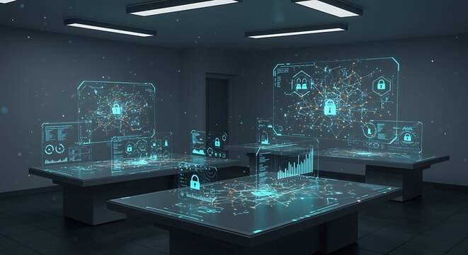 Teal Cyber Security Network Data Holographic Tables
