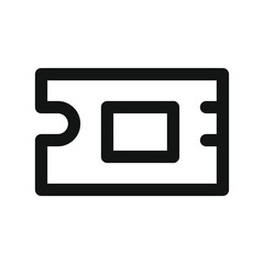 M2 ssd drive UI icon, NVMe storage simple line user interface vector symbol