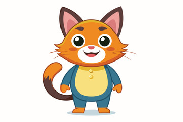 Cartoon Cat Character Illustration a Whimsical Feline Friend Depicted in a Childrens Book Style