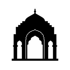 Fototapeta premium black silhouette of traditional indian doorway on .svg