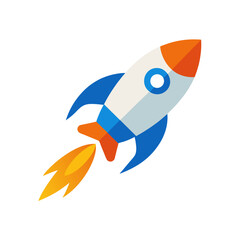 cartoon rocket blasting off mascot logo icon on wh.svg