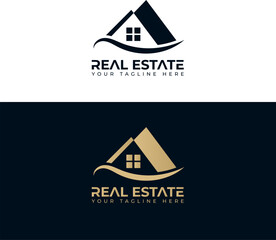 Modern Real Estate Logo Design – Elegant House and Roof Icon for Property & Realtor Branding