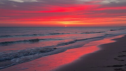 Beautiful beach sunset ocean waves landscape scenic view nature travel photography