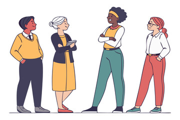 Collaboration and Inclusion: Group of Individuals stand together, embodying unity and celebrating collective strength and cooperation.