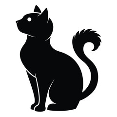 Sleek Black Cat Silhouette with Elegant Posture A Captivating Design for Feline Lovers and Decorative Purposes Alluring Charm