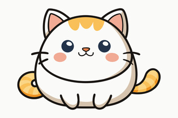 Cute Cartoon Cat with Orange Stripes and Rosy Cheeks A Whimsical Illustration for Children and Animal Lovers