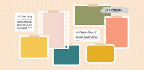 Pictures or photos frame collage layout abstract photo frames and digital photo wall template