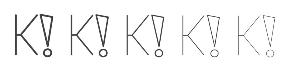 K alert icon outline ilustration vector symbol