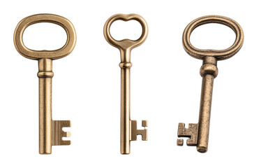 Vintage decorative keys on a black background