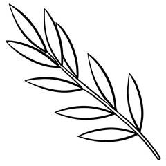 Olive Branch line art vector